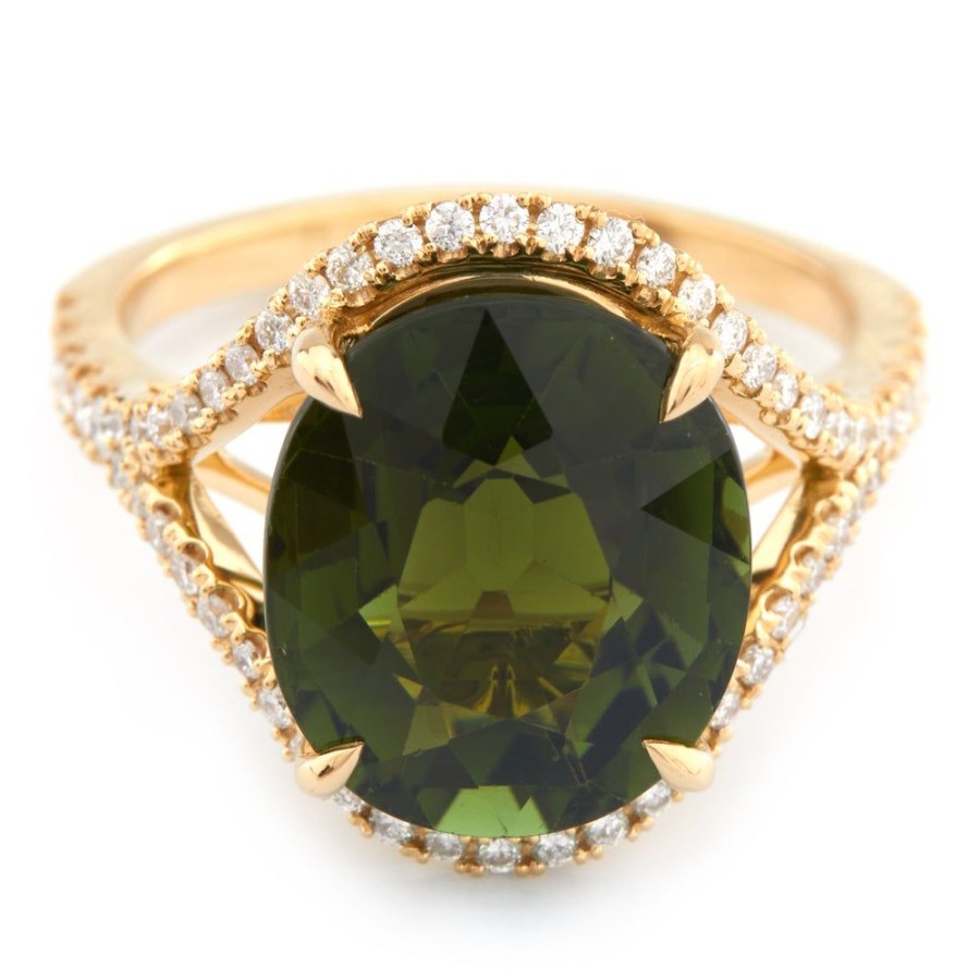 Jewelry YI Collection Something Bigger | Love'S Eye Green Tourmaline & Diamond Ring