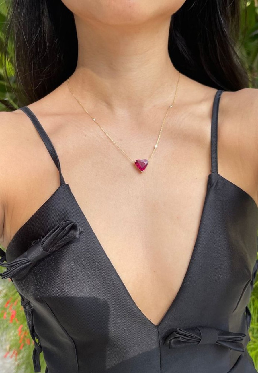 Jewelry YI Collection | Rubellite Coeur Supreme Necklace