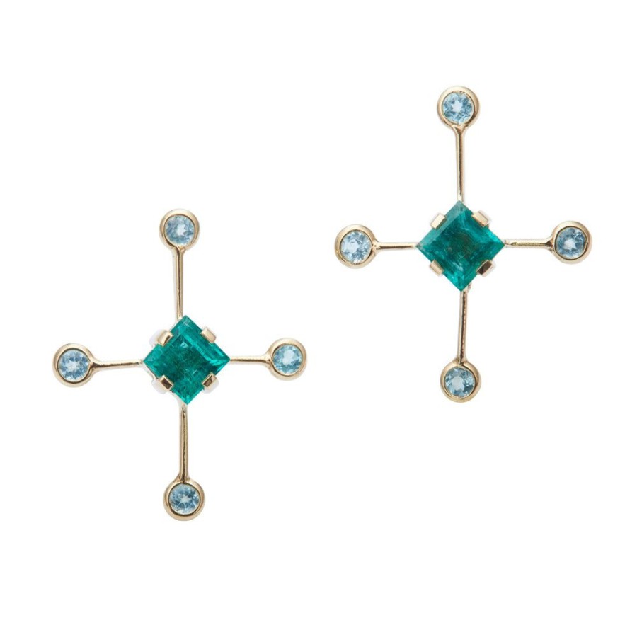 Jewelry YI Collection | Emerald & Apatite Supernova Earrings