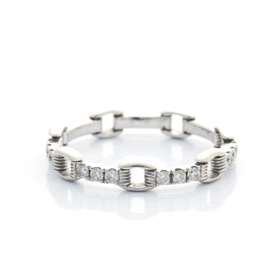 Jewelry YI Collection Chain Rings | Platinum Diamond Links Chain Ring