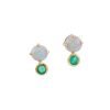 Jewelry YI Collection | Opal & Emerald Dot Studs