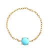 Jewelry YI Collection Chain Rings | Turquoise Dot Chain Ring