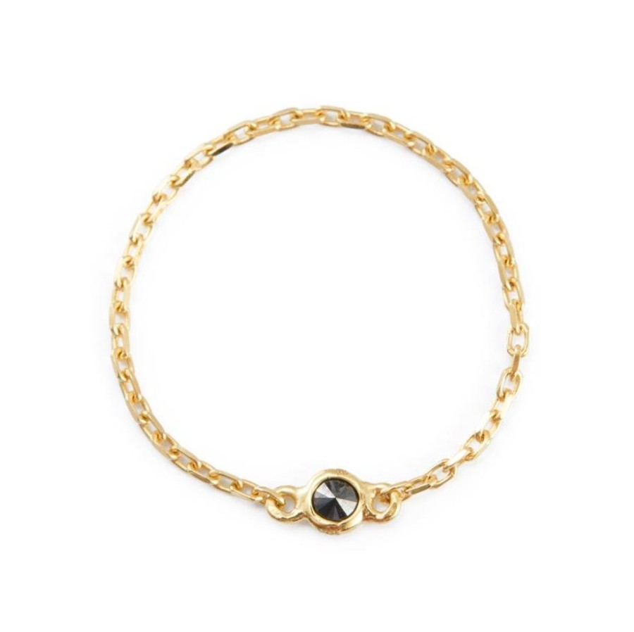 Jewelry YI Collection Single Gemstones | Black Diamond Reverse Set Chain Ring