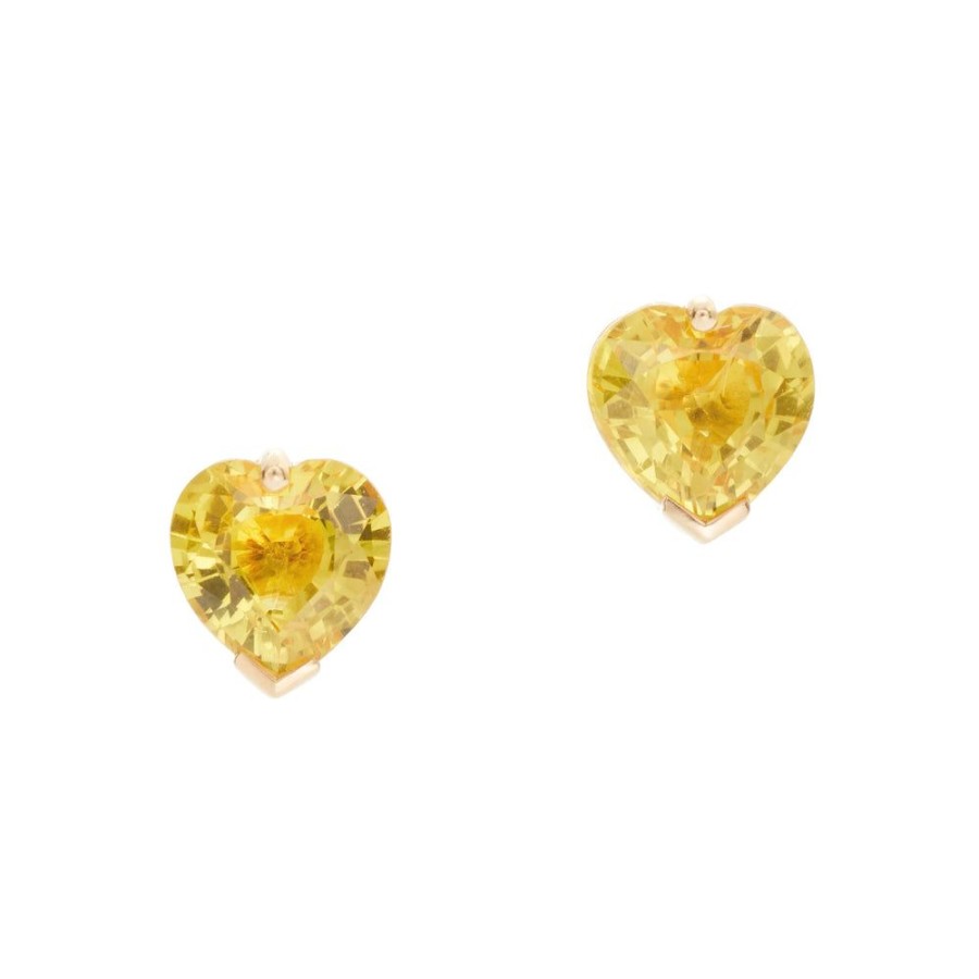 Jewelry YI Collection | Yellow Sapphire Heart Studs