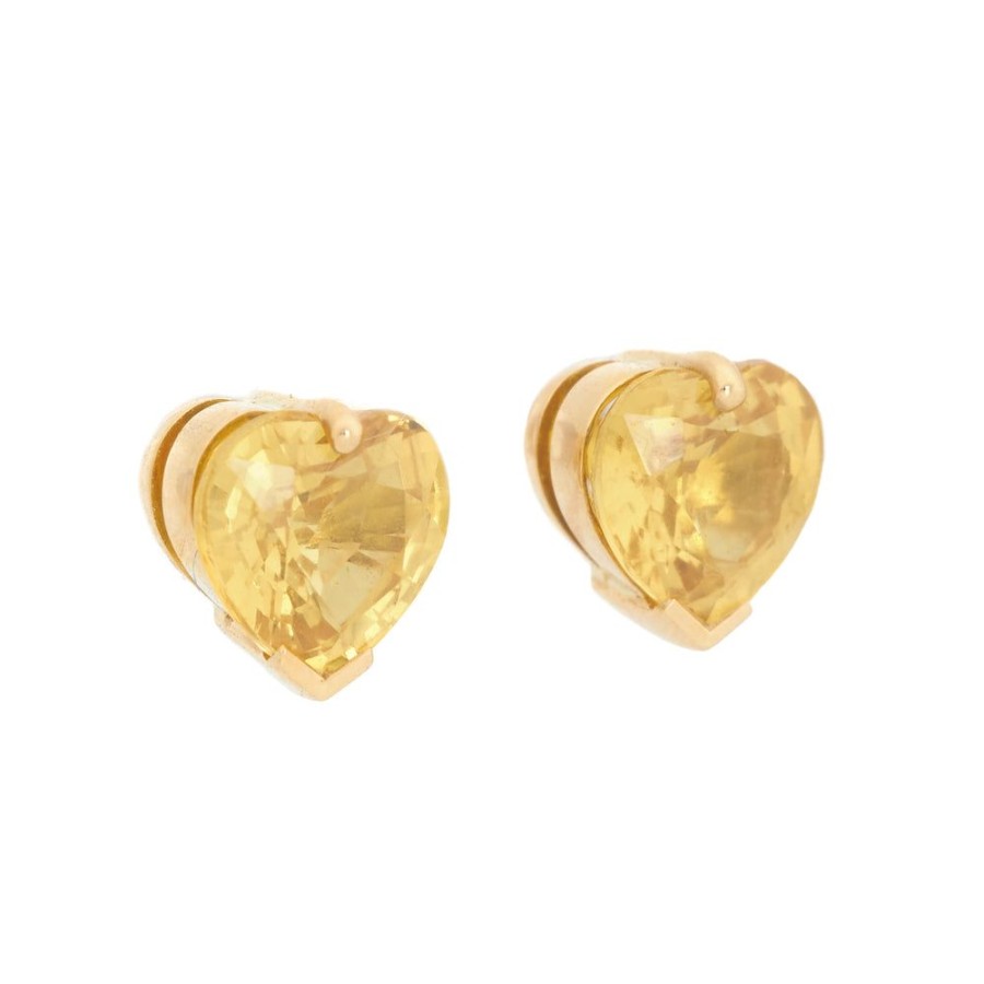 Jewelry YI Collection | Yellow Sapphire Heart Studs