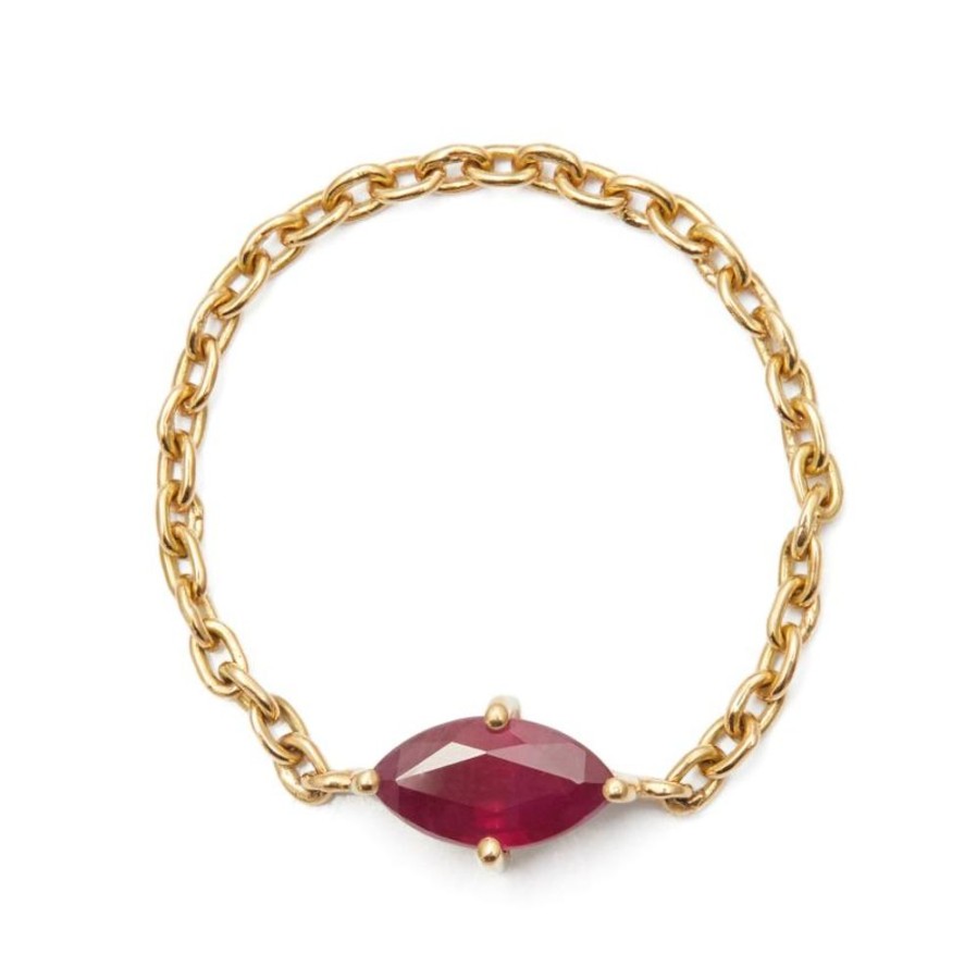 Jewelry YI Collection Chain Rings | Ruby Marquise Supreme Chain Ring