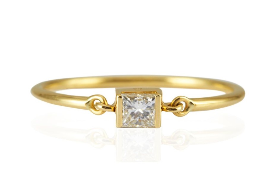 Jewelry YI Collection Diamonds | Diamond Princess Cut Petite Circle Ring