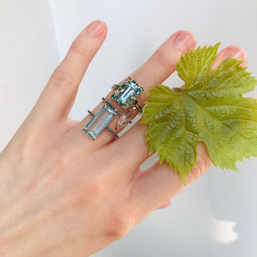 Jewelry YI Collection Something Bigger | Aquamarine & Blue Diamond Oceans Ring