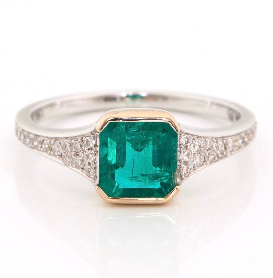 Jewelry YI Collection | Emerald And Pave Diamond Eternal Ring