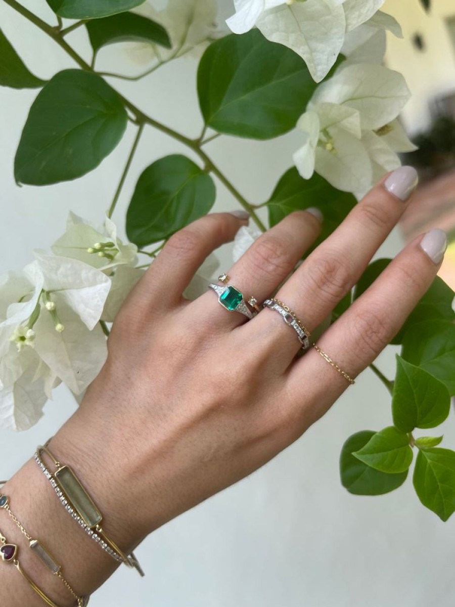 Jewelry YI Collection | Emerald And Pave Diamond Eternal Ring