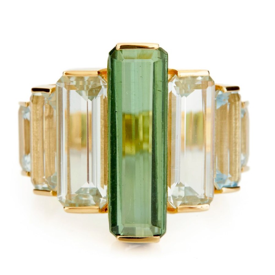 Jewelry YI Collection Something Bigger | Tourmaline & Aquamarine Rhythm Ring