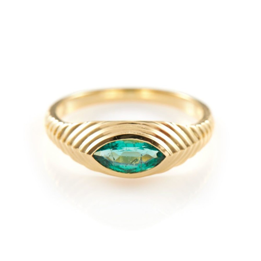 Jewelry YI Collection Single Gemstones | Emerald Pyramid Eye Ring