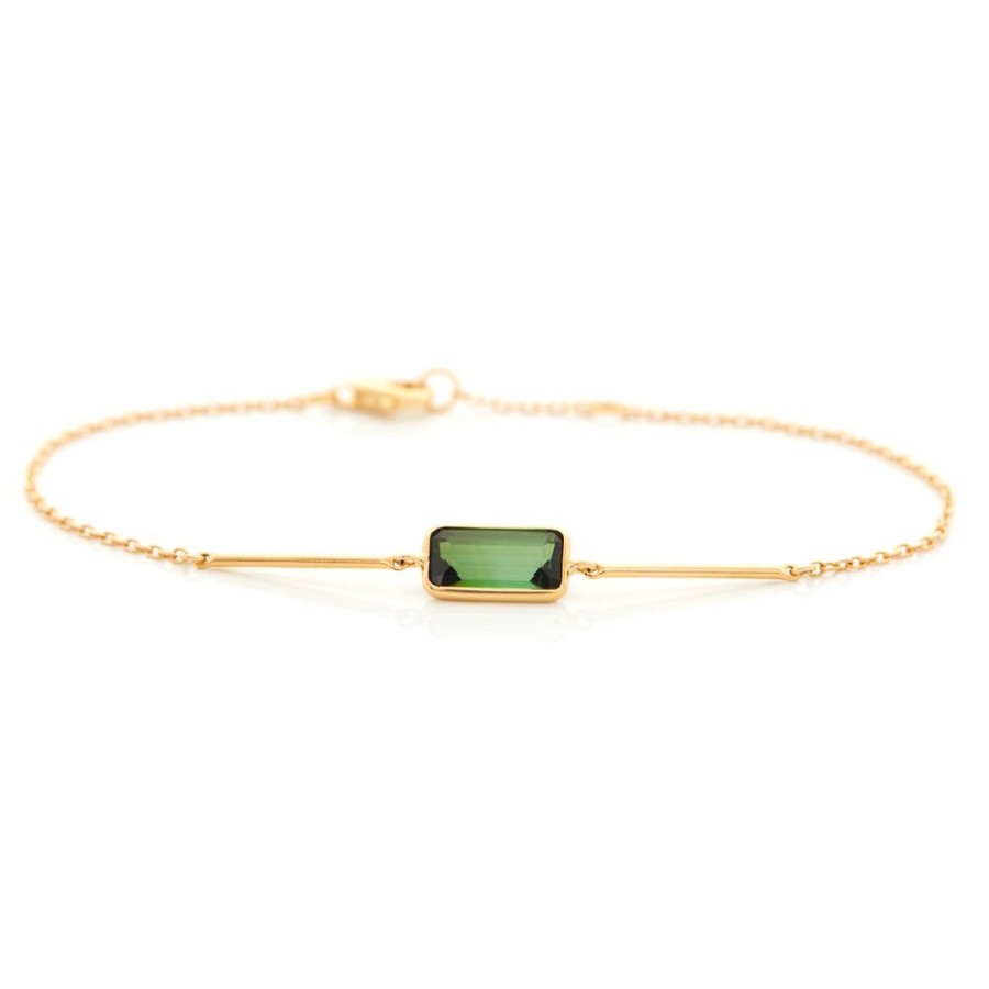 Jewelry YI Collection | Green Tourmaline Bar Bracelet