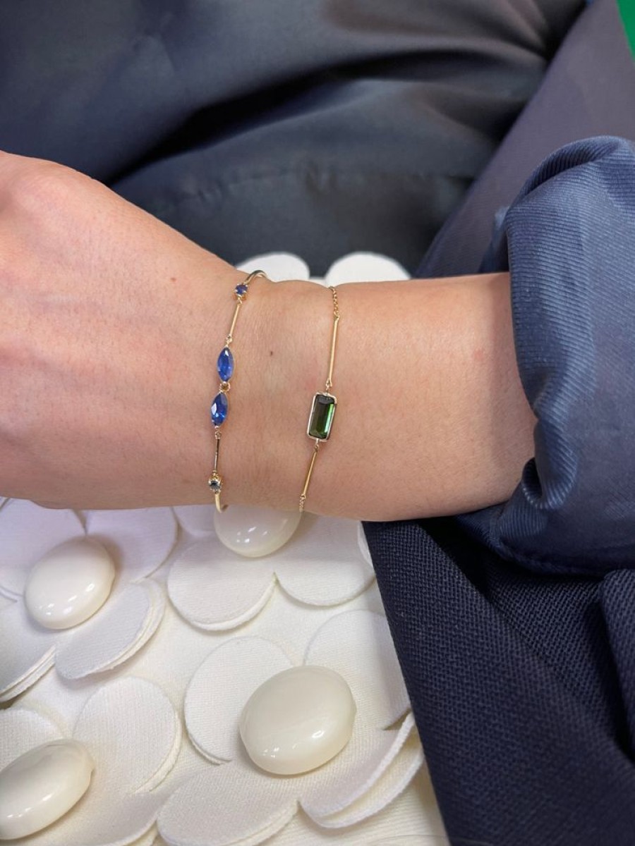 Jewelry YI Collection | Green Tourmaline Bar Bracelet