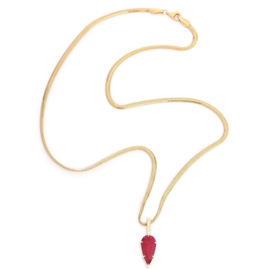 Jewelry YI Collection | Ruby & Diamond Arrow Supreme Necklace