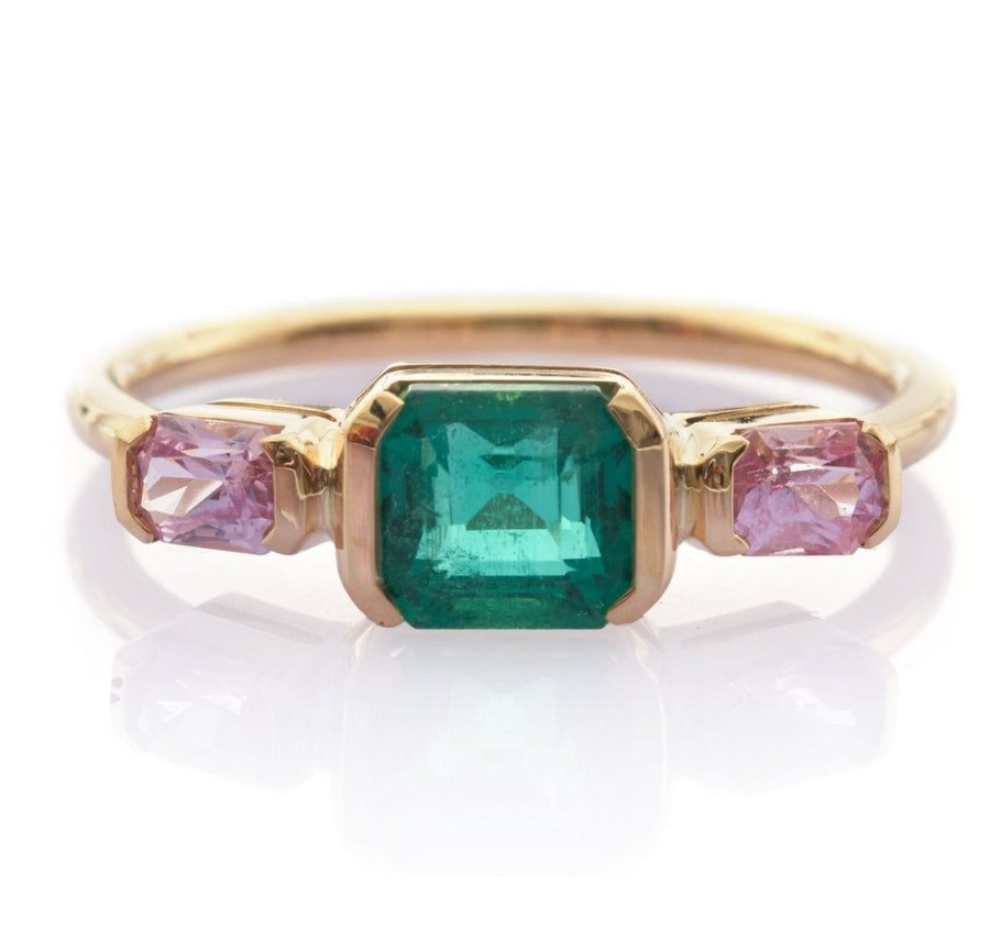 Jewelry YI Collection Something Bigger | Emerald & Pink Sapphire Triplet Ring