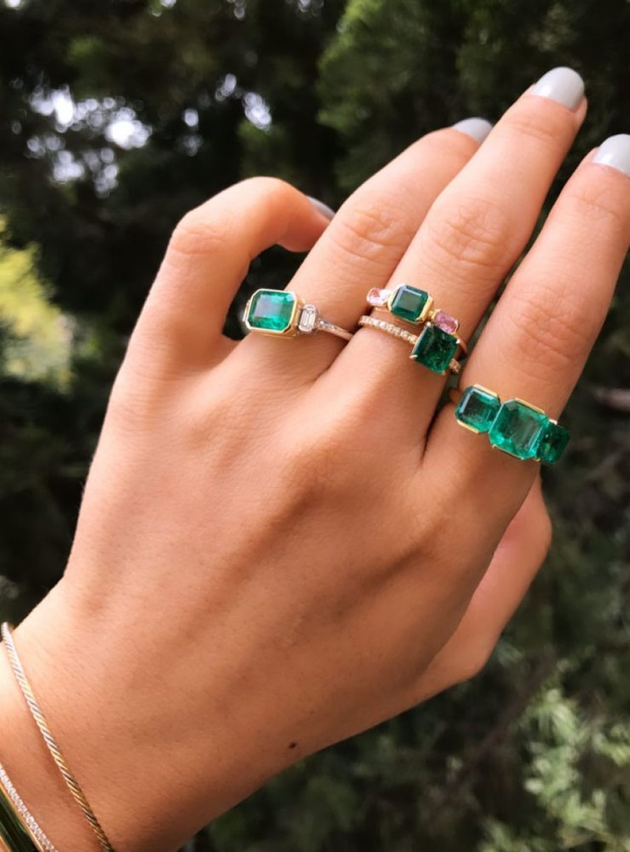 Jewelry YI Collection Something Bigger | Emerald & Pink Sapphire Triplet Ring