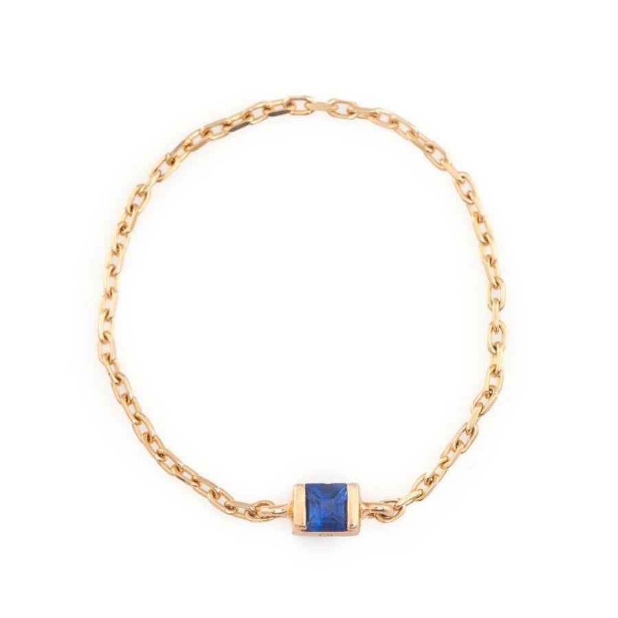 Jewelry YI Collection Single Gemstones | Sapphire Petite Chain Ring