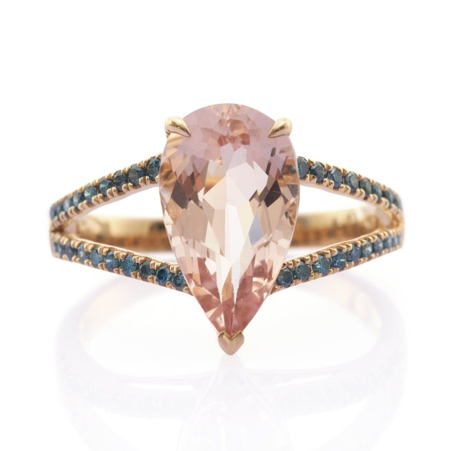 Jewelry YI Collection Something Bigger | Morganite & Blue Diamond Ring