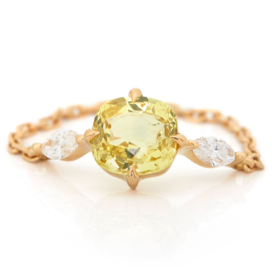 Jewelry YI Collection | Yellow Sapphire & Diamond Sunbeam Chain Ring