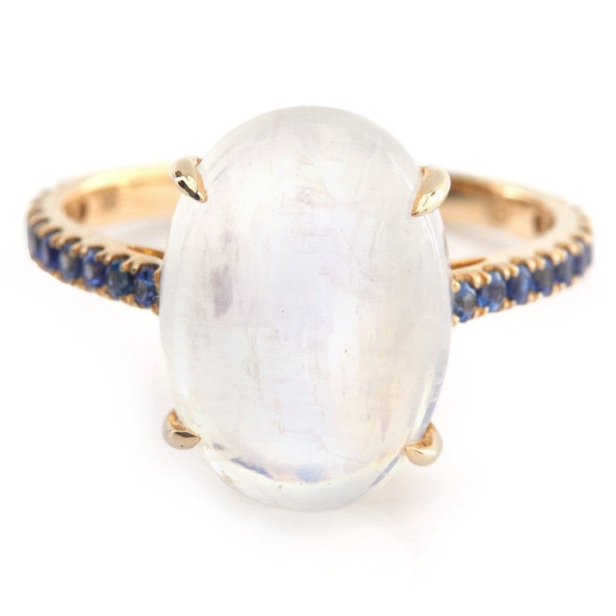 Jewelry YI Collection Something Bigger | Rainbow Moonstone & Sapphire Globe Ring