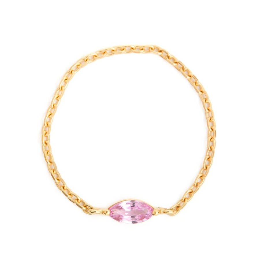 Jewelry YI Collection Single Gemstones | Pink Sapphire Petite Marquise Chain Ring