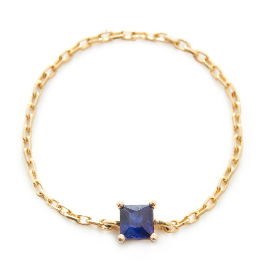 Jewelry YI Collection Chain Rings | Royal Blue Sapphire Chain Ring