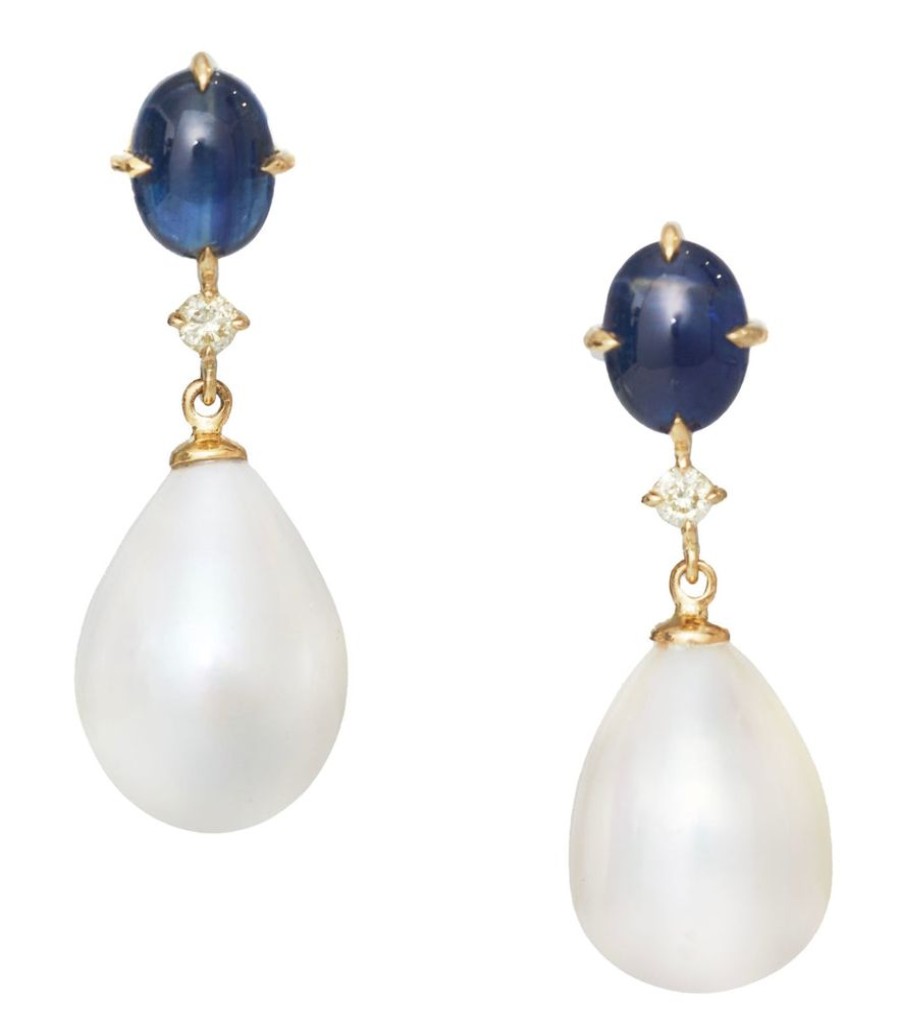 Jewelry YI Collection | Royal Sapphire & Pearl Earrings