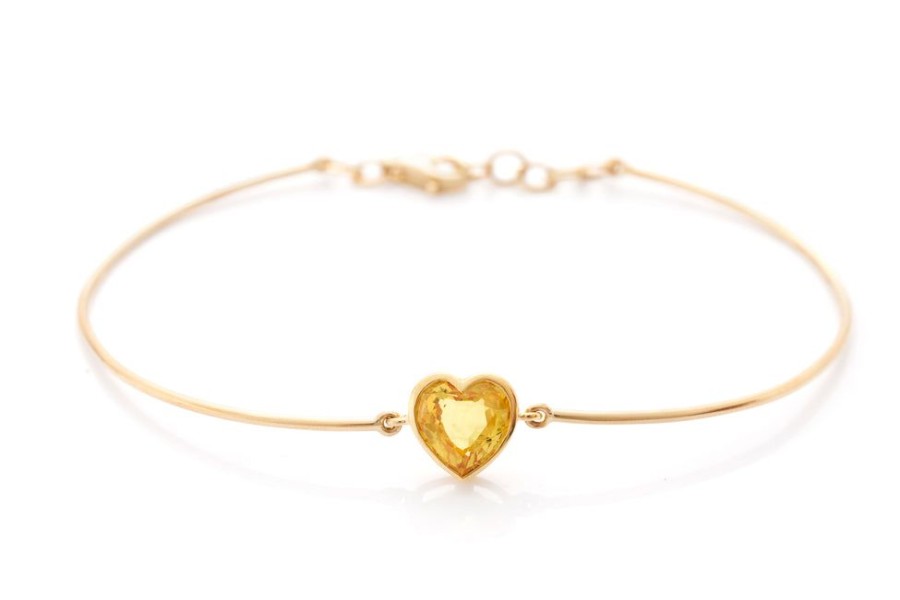 Jewelry YI Collection | Yellow Sapphire Heart Bangle