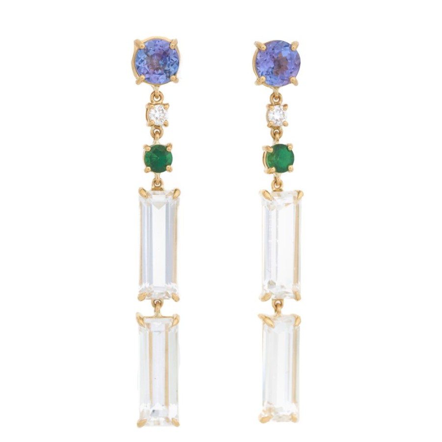 Jewelry YI Collection | Tanzanite Diamond Tsavorite Starry Night Earrings