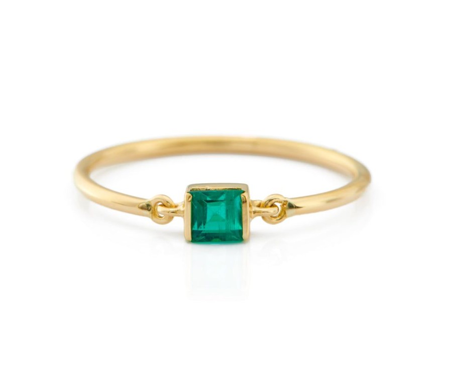 Jewelry YI Collection Single Gemstones | Emerald Petite Circle Ring