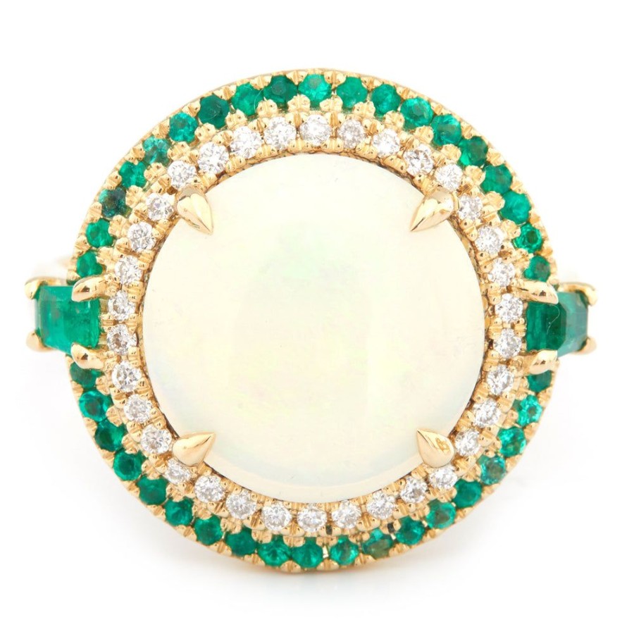 Jewelry YI Collection Something Bigger | Opal Diamond & Emerald Magic Orb Ring