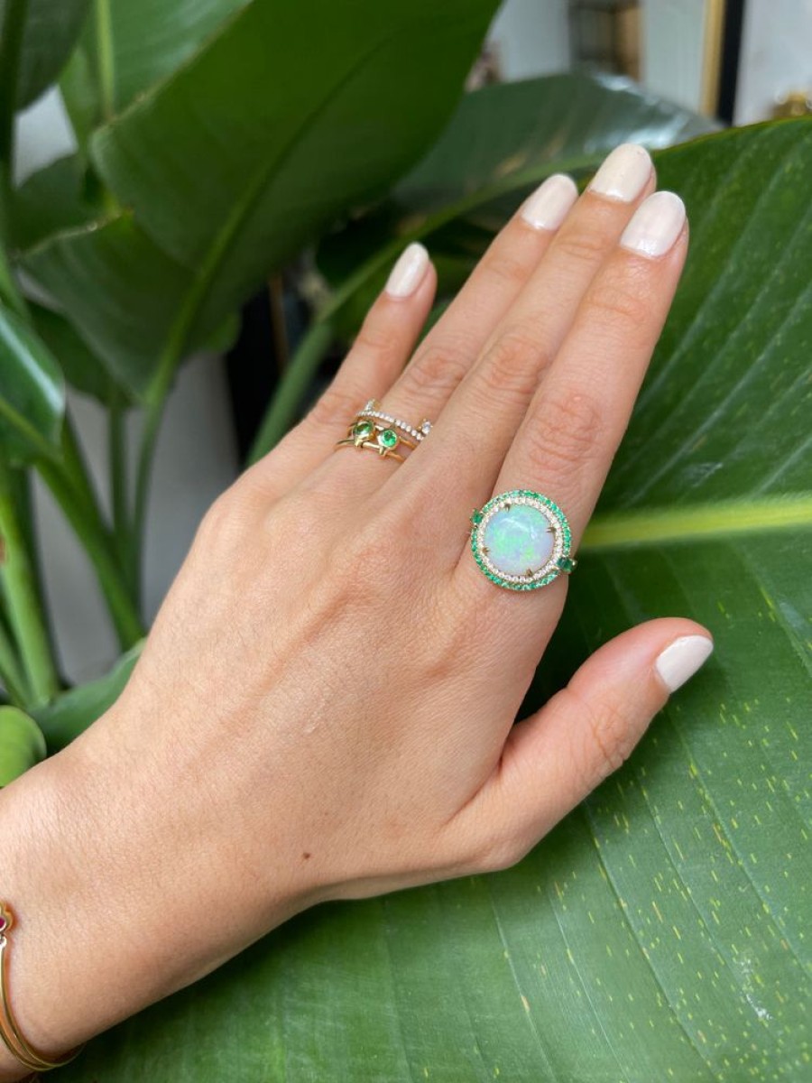 Jewelry YI Collection Something Bigger | Opal Diamond & Emerald Magic Orb Ring