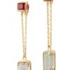 Jewelry YI Collection | Ruby & Green Amethyst Chain Earrings