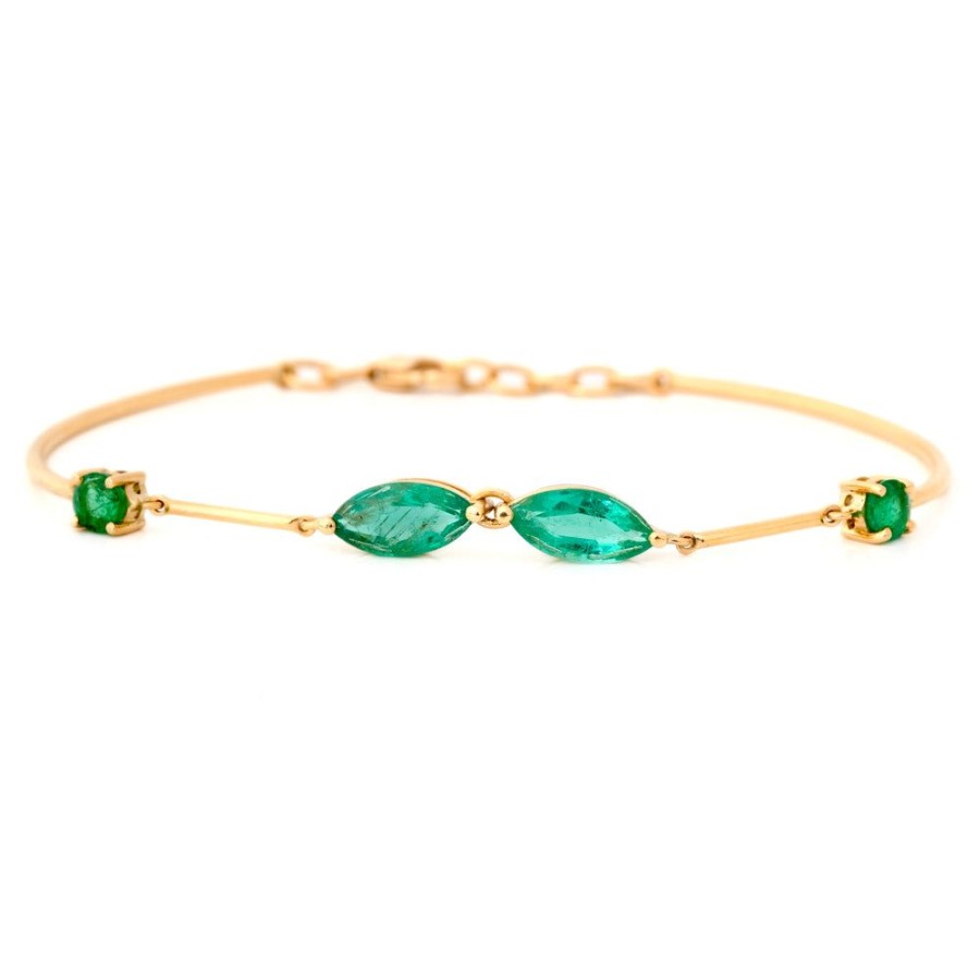 Jewelry YI Collection | Emerald Marquise Duo Bangle