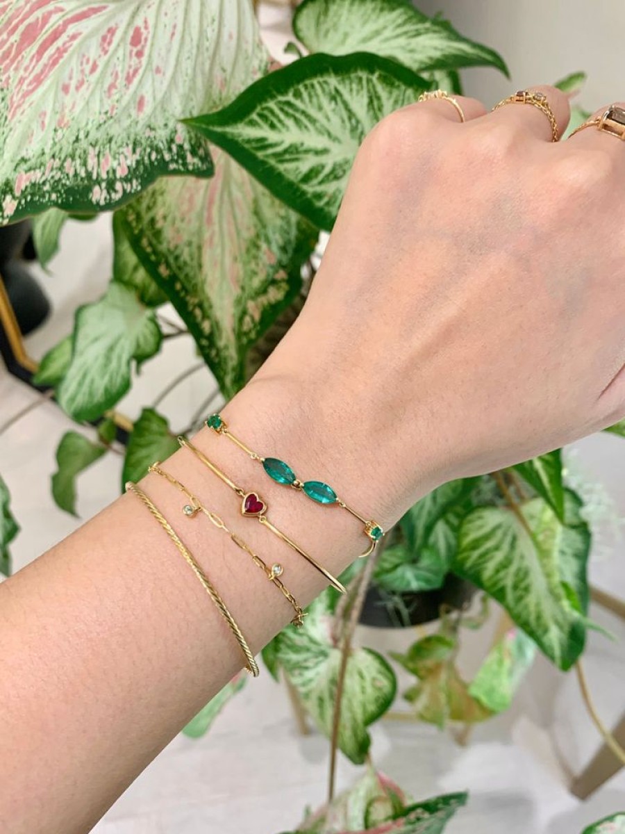 Jewelry YI Collection | Emerald Marquise Duo Bangle