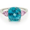 Jewelry YI Collection Something Bigger | Zircon Oceans Ring With Pink Sapphire