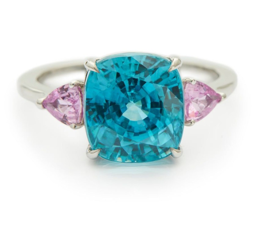 Jewelry YI Collection Something Bigger | Zircon Oceans Ring With Pink Sapphire