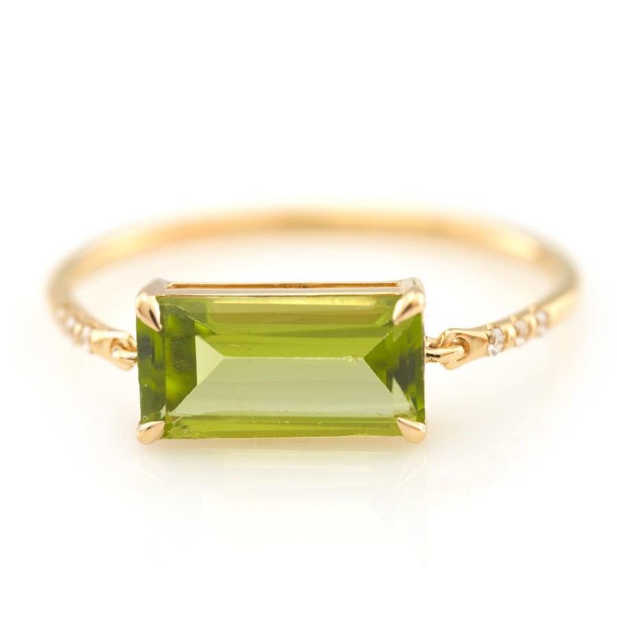 Jewelry YI Collection Something Bigger | Peridot Petite Diamond Circle Ring