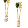 Jewelry YI Collection | Tsavorite & Diamond Chain Earrings