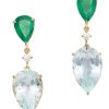 Jewelry YI Collection | Emerald & Aquamarine Spring'S Dewdrop Earrings