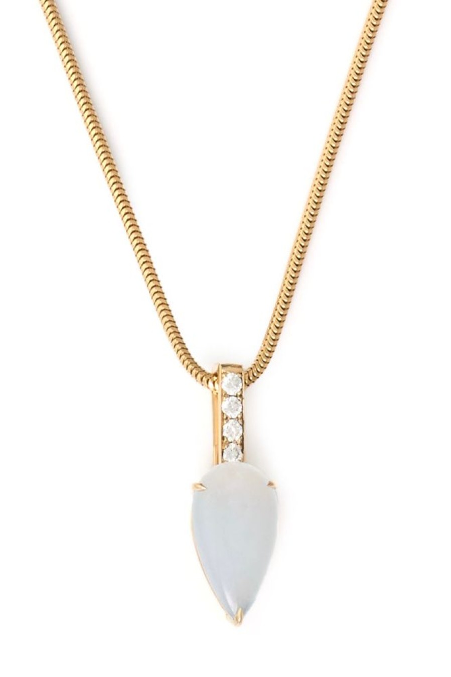 Jewelry YI Collection | Ice Jade & Diamond Snow On Water Pendant