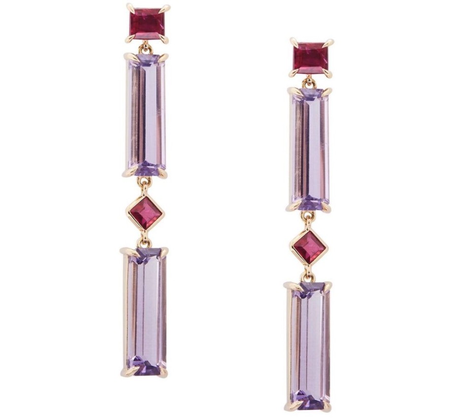 Jewelry YI Collection | Ruby & Amethyst Cascade Earrings