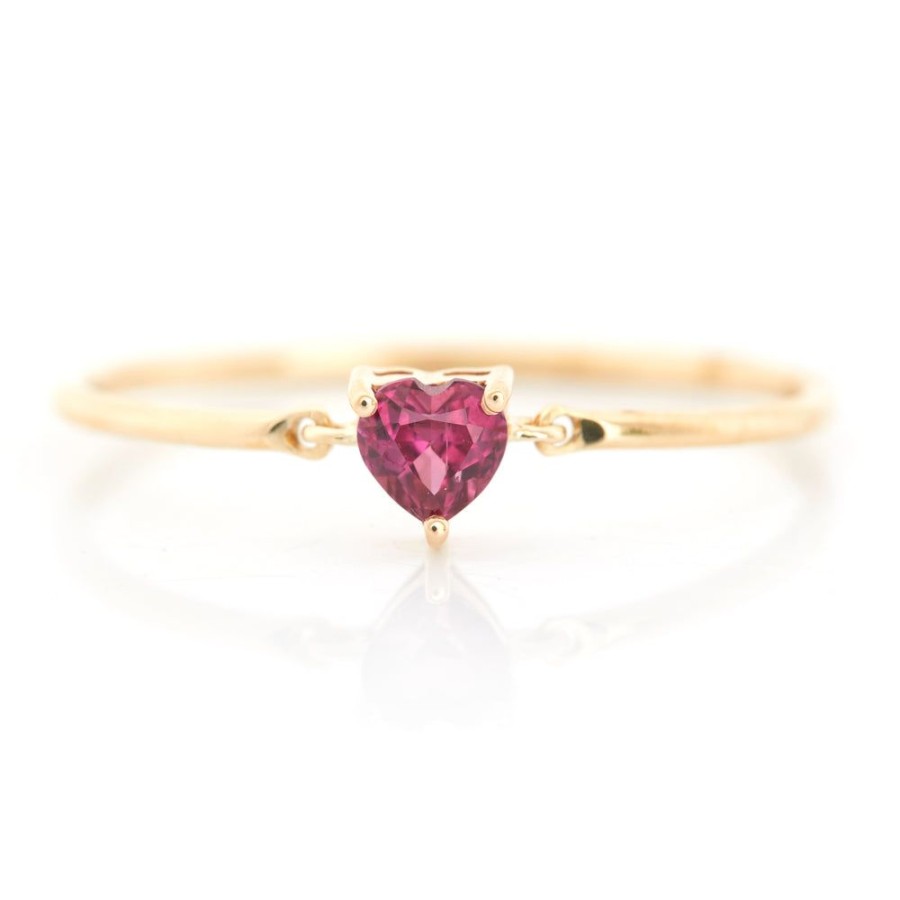 Jewelry YI Collection Single Gemstones | Ruby Heart Petite Circle Ring