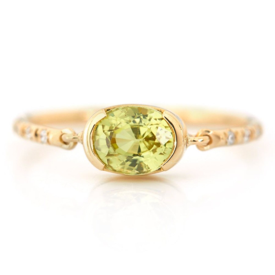 Jewelry YI Collection Something Bigger | Yellow Chrysoberyl Petite Circle Diamond Ring