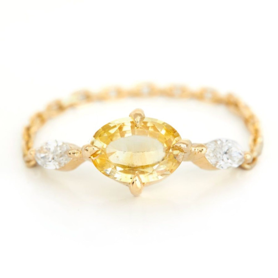 Jewelry YI Collection | Yellow Sapphire & Diamond Dream Weaver Chain Ring