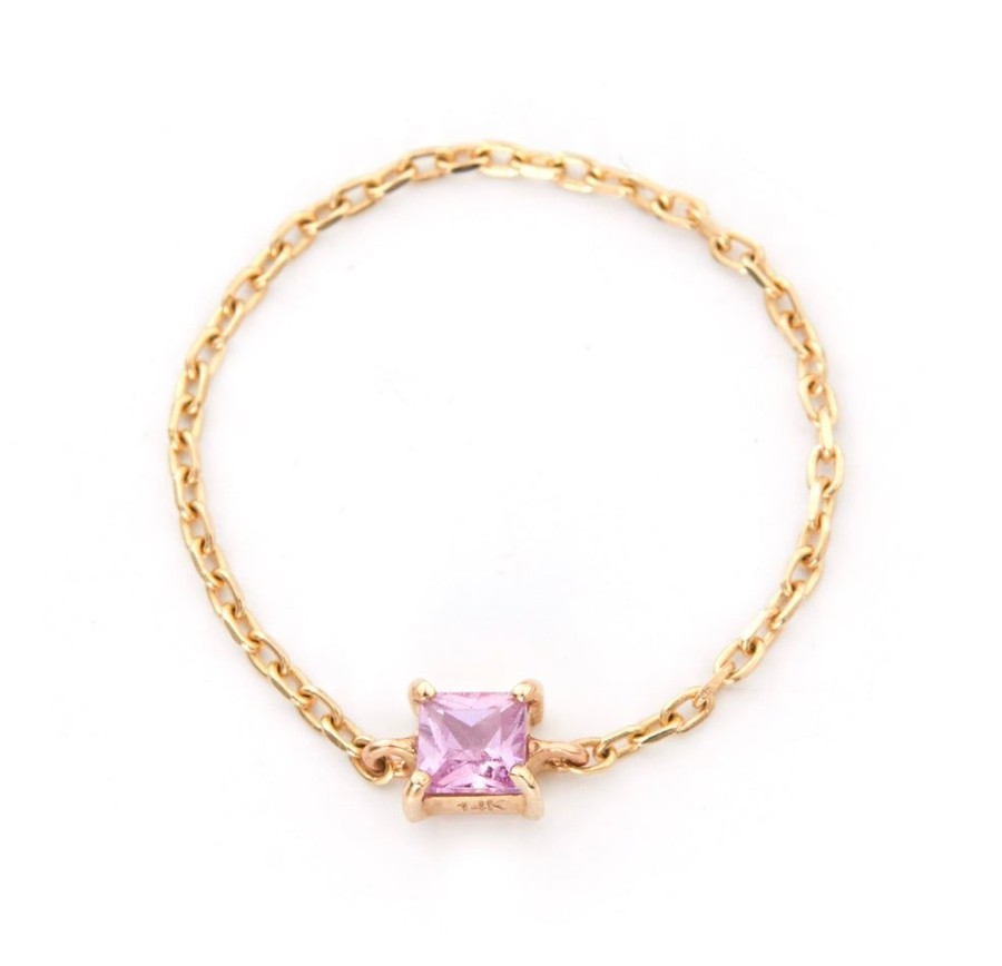 Jewelry YI Collection Chain Rings | Pink Sapphire Chain Ring