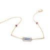 Jewelry YI Collection | White Topaz & Ruby Bar Bracelet