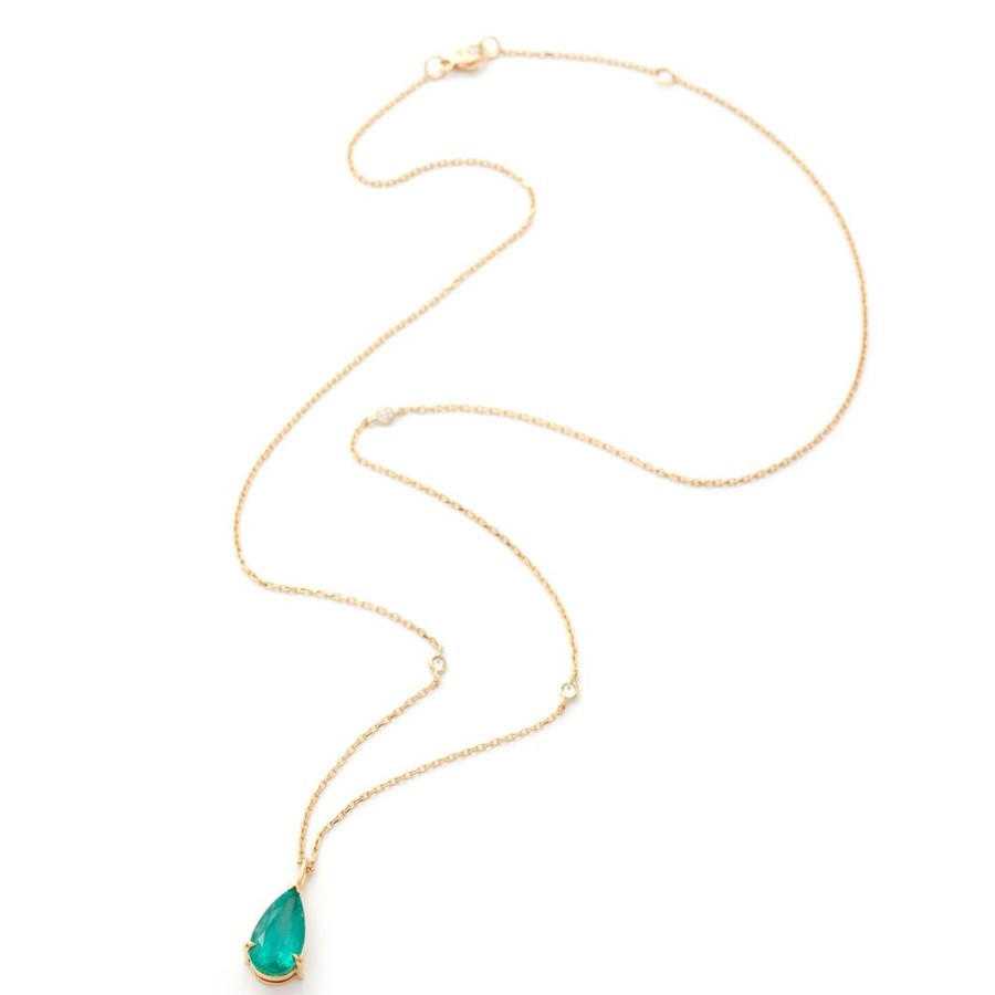 Jewelry YI Collection | Emerald Dewdrop Supreme Diamond Necklace