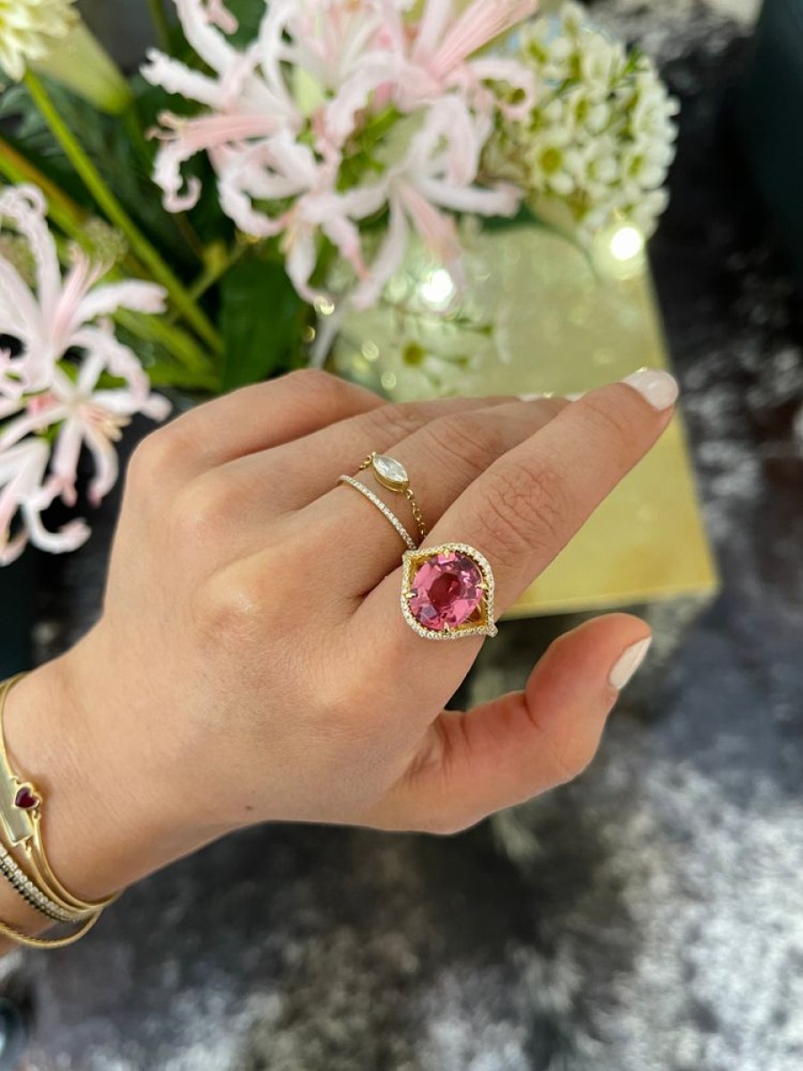 Jewelry YI Collection Something Bigger | Love'S Eye Pink Tourmaline & Diamond Ring